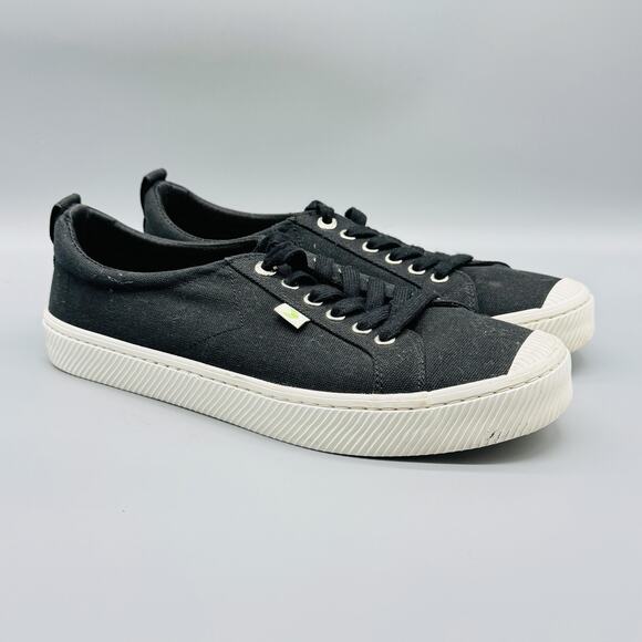 Cariuma Shoes Mens 10.5 Black Canvas Low Top Lace Up Eco Sneakers Trainers main image 7